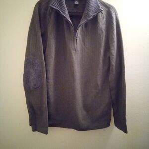 Mens L Banana Republic Green Zip Up Lambswool Cashmere Sweater